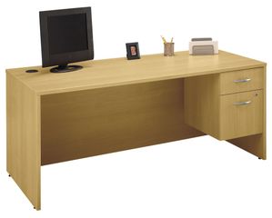Desk 72" and Pedestal Set - Series C Light Oak Collection - Bush Office Furniture - WC60336-90