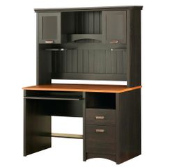 Desk and Hutch in Spice Wood/Ebony - South Shore Furniture - 7378-DH
