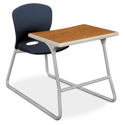 Desk/Chair Combo - Navy Blue chair and Titanium steel frame 2 Count- HONCL71HPBMM91C
