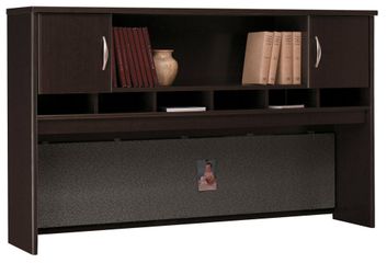 Desk Hutch 72 inch 2 Door - Series C Mocha Cherry Collection - Bush Office Furniture - WC12966