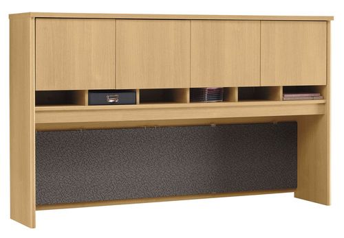 Desk Hutch 72 inch 4 Door - Series C Light Oak Collection - Bush Office Furniture - WC60377