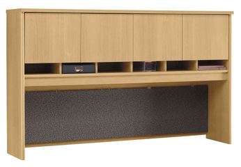Desk Hutch 72 inch 4 Door - Series C Light Oak Collection - Bush Office Furniture - WC60377