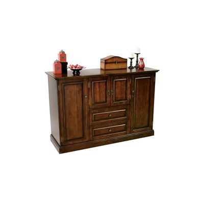 Devino Hide-A-Bar Console in Americana Cherry - Howard Miller