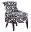 Diana Swoop Back, Cap Arm Accent Chair - Black and White Floral Chenille Fabric with White Welting - Powell Furniture - 243-620