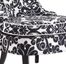 Diana Swoop Back, Cap Arm Accent Chair - Black and White Floral Chenille Fabric with White Welting - Powell Furniture - 243-620