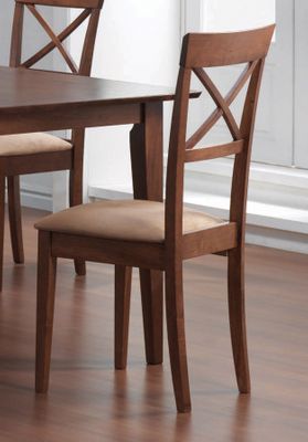 Dining Chair with Cross Back Design (Set of 2) in Walnut - Coaster