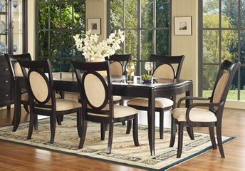 Dining Room Furniture Set 2 in Merlot Finish - 138-DINING-SET-2