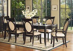 Dining Room Furniture Set 2 in Merlot Finish - 138-DINING-SET-2