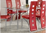 Dining Table with Glass Top in Matte Silver - Coaster - 101681