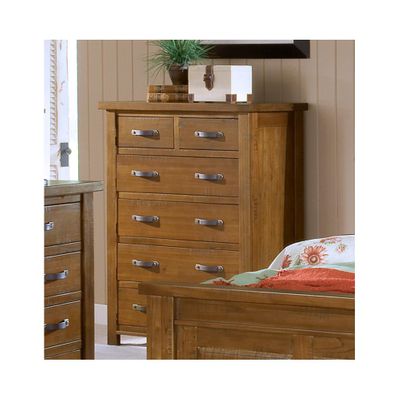 Distressed Chestnut Outback 6 Drawer Chest - Hillsdale