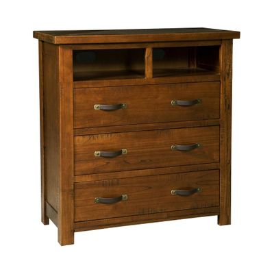 Distressed Chestnut Outback TV Chest - Hillsdale