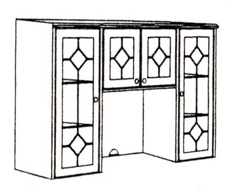 DMI Office Hutch with Glass Doors without Return Mouldings 7376-625