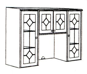 DMI Office Hutch with Glass Doors without Return Mouldings 7376-625