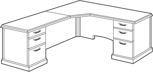DMI Office L-Shaped CPU Corner Unit with Left Return - Transitional Office Furniture - 7130-76