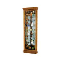 Dominic Legacy Oak Corner Curio Cabinet - Howard Miller