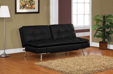 Double Cushion Convertible Sofa in Black - Matrix - BA-MDM-FA-BK