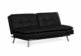 Double Cushion Convertible Sofa in Black - Matrix - BA-MDM-FA-BK