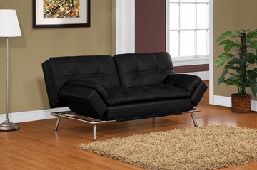 Double Cushion Convertible Sofa in Black - Matrix - BA-MDM-FA-BK