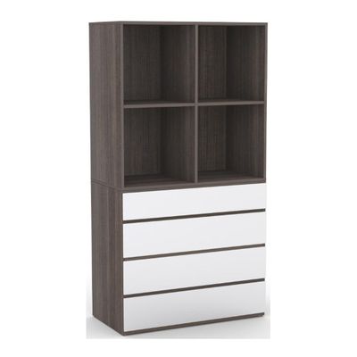 Double Open Storage Cabinet with 4 Drawer Chest - Nexera Furniture