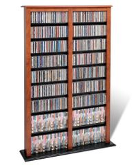 Double Width Barrister Tower in Cherry/Black - Prepac Furniture - CMB-0800