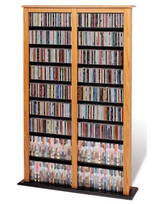 Double Width Barrister Tower in Oak/Black - Prepac Furniture - OMB-0800
