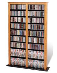 Double Width Barrister Tower in Oak/Black - Prepac Furniture - OMB-0800