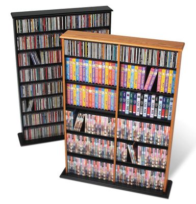 Double Width Wall Storage in Oak/Black - Prepac Furniture - OMA-0640