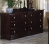Dresser - 6-Drawer Dresser in Mocha Finish with Solid Wood and Wood Veneers