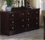 Dresser - 6-Drawer Dresser in Mocha Finish with Solid Wood and Wood Veneers