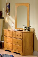Dresser and Mirror Set - Double Dresser and Mirror Set in Country Pine - South Shore Furniture - 3432-DM