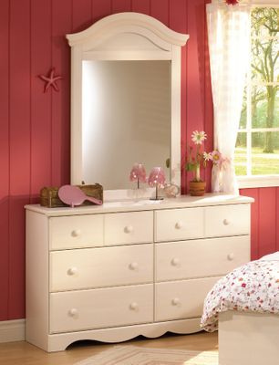 Dresser and Mirror Set - Double Dresser and Mirror Set in Vanilla Cream - South Shore Furniture - 3210-DM
