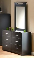 Dresser and Mirror Set - Triple Dresser and Mirror Set in Chocolate - South Shore Furniture - 3159-DM