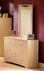 Dresser and Mirror Set - Triple Dresser and Mirror Set in Natural Maple - South Shore Furniture - 3113-DM