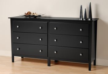 Dresser with 6 Drawers in Black - Berkshire - Prepac Furniture - BRK-6233