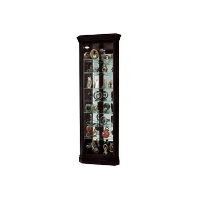 Duane Black Satin Corner Curio Cabinet - Howard Miller