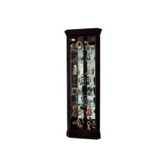 Duane Black Satin Corner Curio Cabinet - Howard Miller