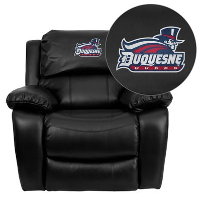Duquesne University Dukes Leather Rocker Recliner - MEN-DA3439-91-BK-41026-EMB-GG