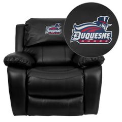 Duquesne University Dukes Leather Rocker Recliner - MEN-DA3439-91-BK-41026-EMB-GG