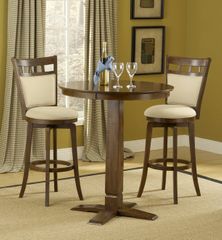 Dynamic Designs 3-Piece Pub Set with Jefferson Stools - Hillsdale Furniture - 4975PTBBRNS2JF
