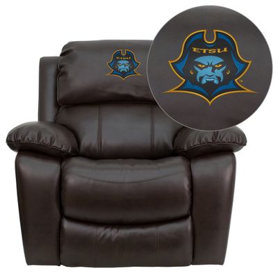 East Tennessee State University Buccaneers Leather Rocker Recliner  - MEN-DA3439-91-BRN-41027-EMB-GG