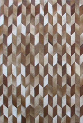 Eastern Weavers Kyle Cowhide Brown Ivory Rug - Hand Crafted