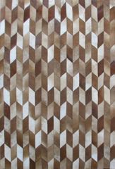 Eastern Weavers Kyle Cowhide Brown Ivory Rug - Hand Crafted