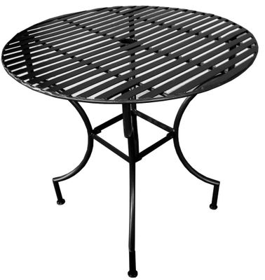 Easy to Assemble Iron Patio Table - Round Black 3