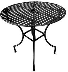 Easy to Assemble Iron Patio Table - Round Black 3" with Umbrella Hole - Pangaea Home and Garden Furniture - FM-C4851-K