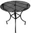 Easy to Assemble Iron Patio Table - Round Black 3" with Umbrella Hole - Pangaea Home and Garden Furniture - FM-C4851-K