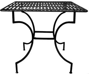 Easy to Assemble Iron Patio Table - Square Black 3" with Umbrella Hole - Pangaea Home and Garden Furniture - FM-C4850-K