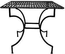 Easy to Assemble Iron Patio Table - Square Black 3" with Umbrella Hole - Pangaea Home and Garden Furniture - FM-C4850-K