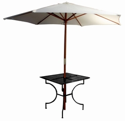 Easy to Assemble Iron Patio Table - Square Black 3" with Umbrella Hole - Pangaea Home and Garden Furniture - FM-C4850-K