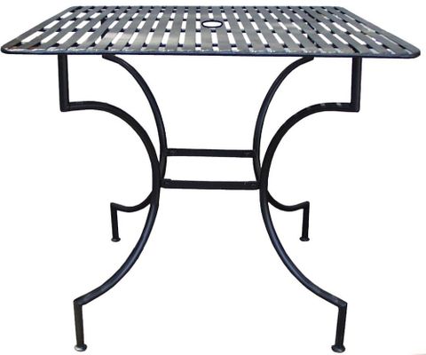 Easy to Assemble Iron Patio Table - Square Pewter 3