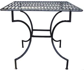 Easy to Assemble Iron Patio Table - Square Pewter 3" with Umbrella Hole - Pangaea Home and Garden Furniture - FM-C4850